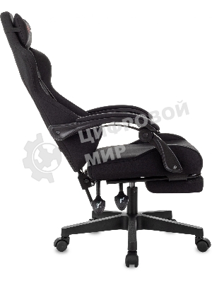 Кресло Zombie Shadow черный, экокожа, 120 кг, механизм качания, подставка для ног