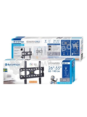 Крепеж Kromax STAR-33 new черный, Кр. стал. настенный для TV 22