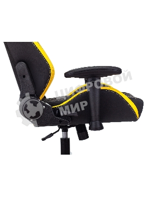 Кресло Knight Neon черный/желтый, экокожа, 120 кг, механизм качания