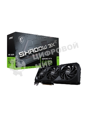 Видеокарта MSI PCI-E RTX 5070 12G SHADOW 3X OC NVIDIA GeForce RTX 5070 12Gb 192bit GDDR7 2542/28000 HDMIx1 DPx3 HDCP Ret