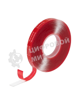 Лента клейкая двухсторонняя Rexant прозрачная, на VHB акриловой основе, 10 мм х 5 м