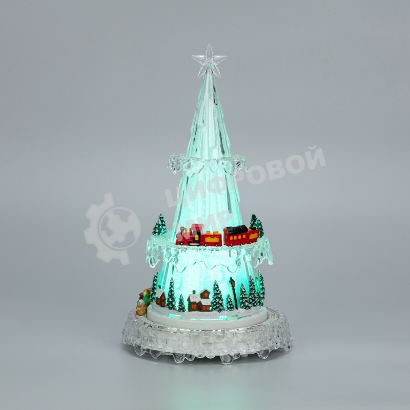 Фигура светодиодная на подставке Neon-night Новогодний поезд с мелодией 30,5 см, RGb