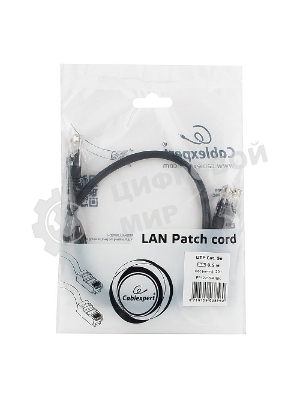 Патч-корд UTP Cablexpert cat.5e, 0.5м, литой, многожильный, черный