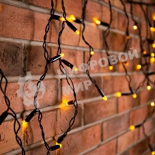Гирлянда Neon-night Айсикл (бахрома) светодиодный, 2,4 х 0,6 м, черный провод, 230 В, диоды теплый белый, 88 LED