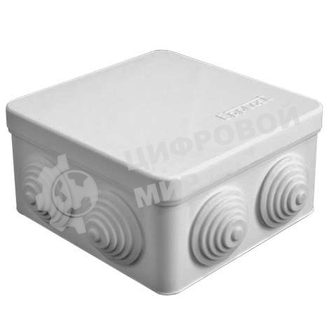 Коробка распределительная ОП 105х105х56 7 выходов 4 гермоввода IP54 крышка защелкивающаяся сер. Epplast 100012
