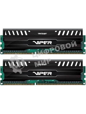 Оперативная память Patriot Viper 3, DDR3, 8GB (2x4 GB), 1600 MHz, CL9, DIMM, радиатор, черный