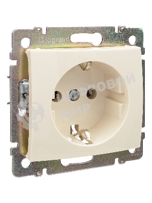 Розетка электрическая Valena с заземлением 2К+З/сл.кость (слоновая кость) Legrand 774320