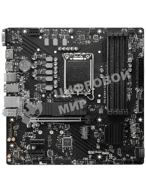 Материнская плата MSI PRO B760M-P DDR4, LGA 1700, Intel B760, 4xDDR4, 4xSATA, 2xM.2, 1xPCIe 4.0 x16, 2xPCIe 3.0 x1, 1xHDMI, 1xDP, 1xVGA, 1x1Gb LAN, 4xUSB-A 2.0, 1xUSB-A 3.2 Gen 1, 1xUSB-C 3.2 Gen 2, 3x3.5 мм, 7.1, mATX