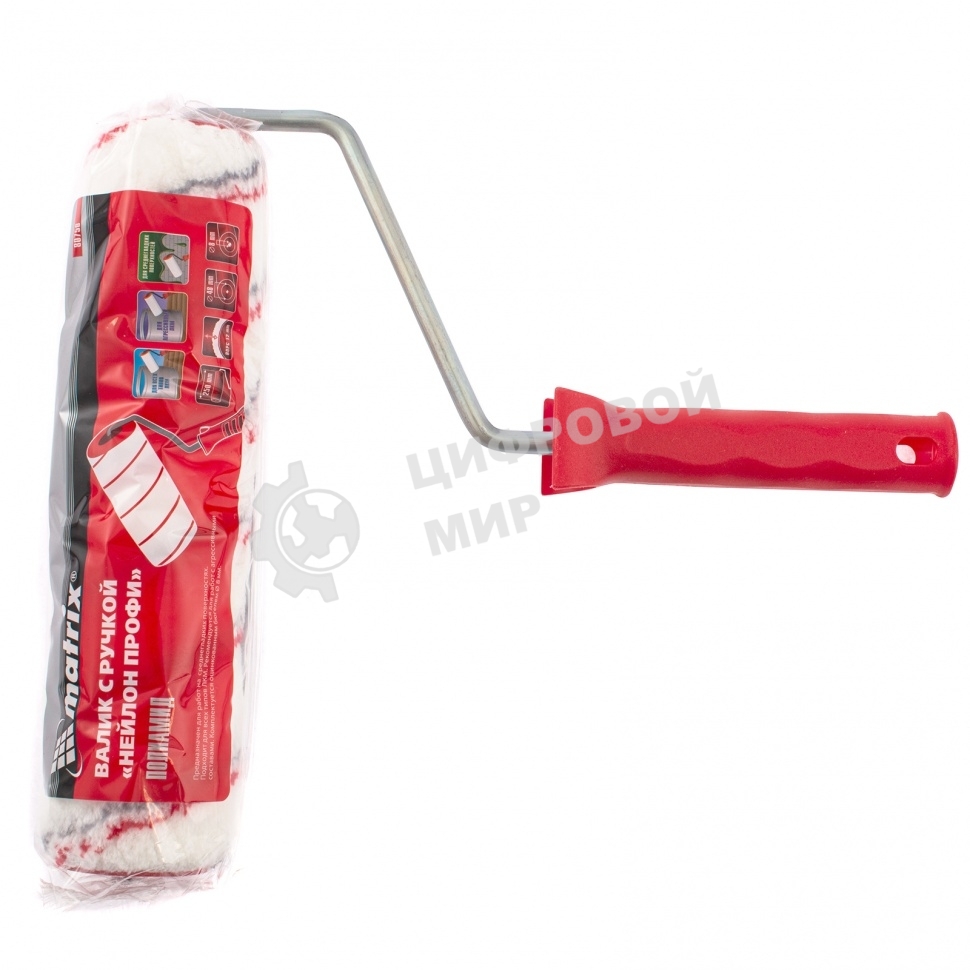 Валик в сборе Matrix нейлон, 250 мм, ворс 12 мм, D 48 мм, D ручки 8 мм