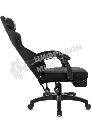 Кресло Zombie Weaver черный, ткань, подголовник, подставка для ног