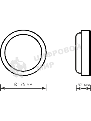 Светильник ЖКХ Elementary круг 20W 1680lm 6500K 160-260V IP65 D175*52мм белый LED