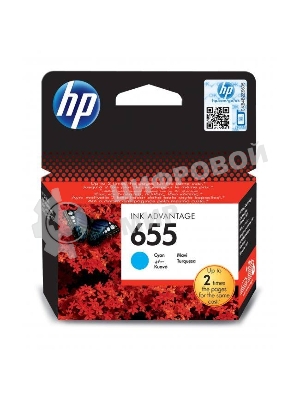 Картридж струйный HP 655 CZ110AE голубой для HP DJ IA 3525/4615/4625/5525/6525 (600 стр.)
