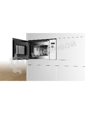 Микроволновая печь встраиваемая Bosch BFL524MW0 белый, 20 л, 800 Вт, переключатели - поворотный механизм/сенсор