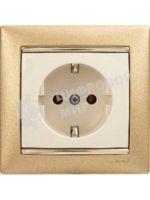 Розетка электрическая Valena с заземлением 2К+З/сл.кость (слоновая кость) Legrand 774320