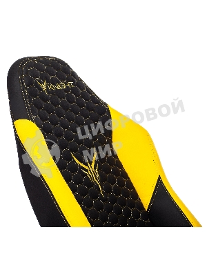 Кресло Knight Neon черный/желтый, экокожа, 120 кг, механизм качания