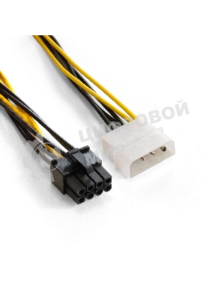 Переходник питания PCI-Express 8pin ExeGate EX-CC-PSU-62 (от 2х разъемов Molex (IDE) блока питания, 0,15м)