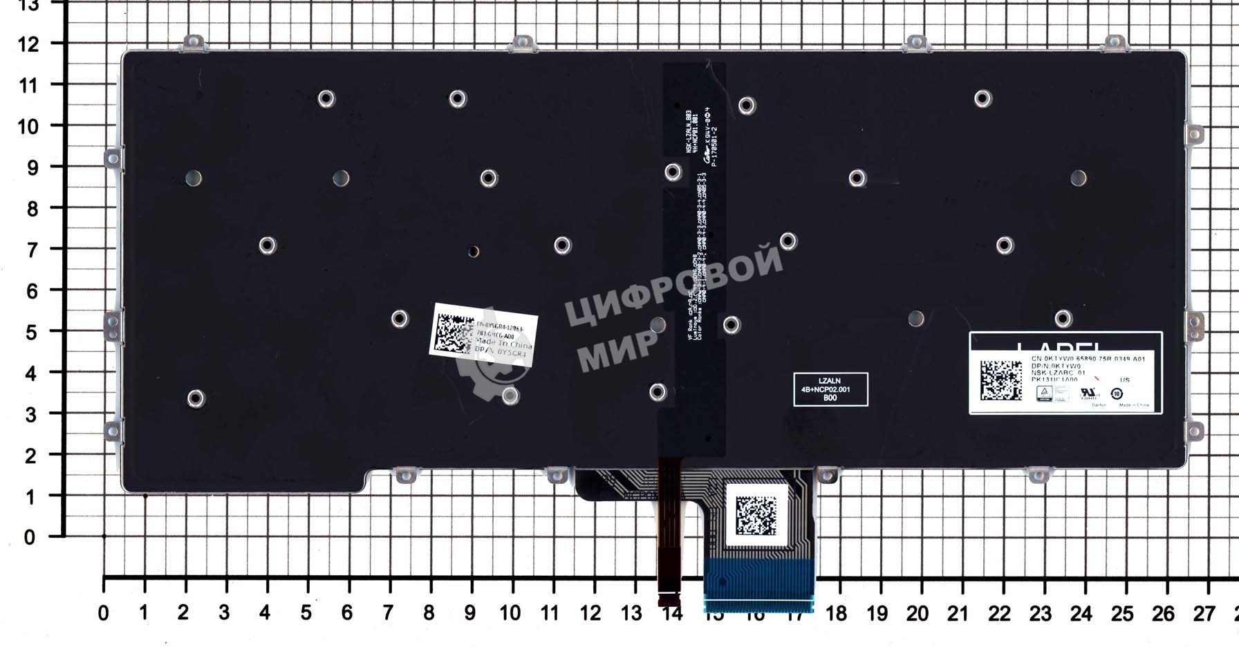 Клавиатура для ноутбука Dell Latitude 13 7370 черная с подсветкой