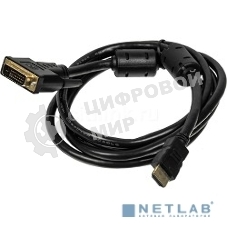 Кабель DVI Buro HDMI19 (m)/DVI-D(m) 1.8м феррит.кольца позолоченные контакты