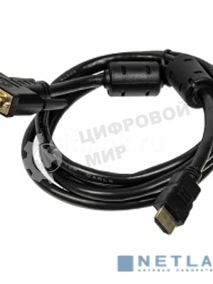 Кабель DVI Buro HDMI19 (m)/DVI-D(m) 1.8м феррит.кольца позолоченные контакты