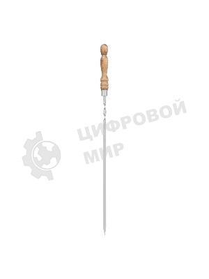 Шампур плоский Palisad Camping 600х10х2,5 мм, с деревянной рукояткой, нерж. сталь