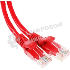 Патч-корд Premier PP12-3M/R 1000Гбит/с UTP 4 пары cat.5E CCA molded 3м красный RJ-45 (m)-RJ-45 (m)