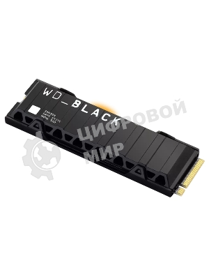 Накопитель SSD WD 2Tb Black SN850X, M.2(22x80мм), NVMe, PCIe 4.0 x4, 3D TLC, R/W 7300/6600Mb/s, IOPs 1 200 000/1 100 000, TbW 1200, DWPD 0.3, with Heat Spreader (12 мес.)
