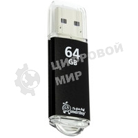 Флешка USB SmartBuy V-Cut black (SB64GbVC-K3), 64Gb, USB 2.0, R/W 25/15, черный