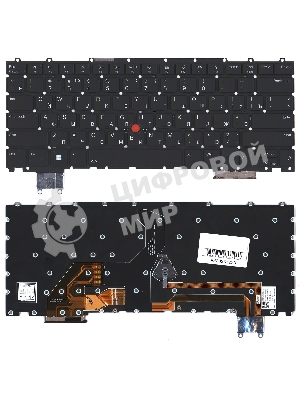 Клавиатура для ноутбука Lenovo ThinkPad Z16 Gen 1 черная без рамки с подсветкой