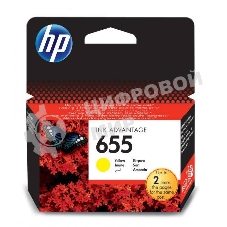 Картридж струйный HP 655 CZ112AE желтый для HP DJ IA 3525/4615/4625/5525/6525 (600 стр.)