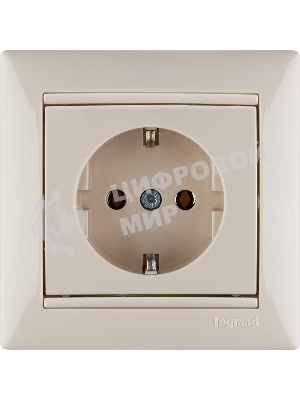 Розетка электрическая Valena с заземлением 2К+З/сл.кость (слоновая кость) Legrand 774320