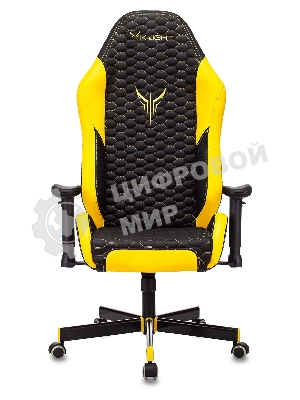 Кресло Knight Neon черный/желтый, экокожа, 120 кг, механизм качания