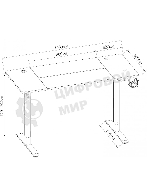 Стол игровой Cactus CS-EDL-BAWD столешница МДФ черный дуб антик, каркас черный