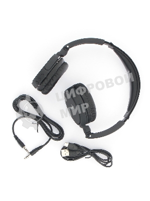 Беспроводные/проводные наушники Gembird BHS-100 черный, накладные, Bluetooth + проводной, складная конструкция, до 6 ч