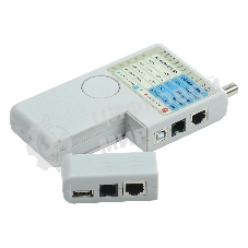 Тестер для витой пары ITK 4в1 RJ45/RJ11/BNC/USB с элем. пит.