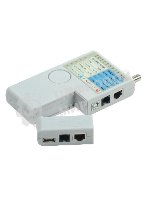 Тестер для витой пары ITK 4в1 RJ45/RJ11/BNC/USB с элем. пит.