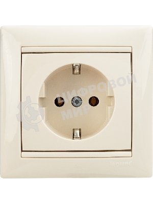 Розетка электрическая Valena с заземлением 2К+З/сл.кость (слоновая кость) Legrand 774320
