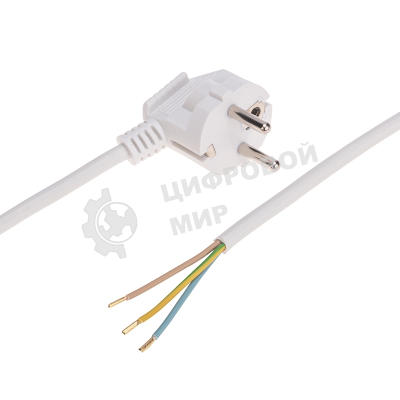 Шнур электрический с вилкой Rexant ПВС 3х1,0 мм², 5м белый