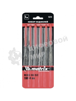 Набор Matrix надфилей, 160x4мм, 6 шт., обрезиненные рукоятки