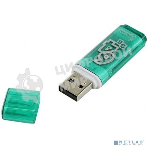 Флешка USB Smartbuy Glossy series green (SB64 GbGS-G), 64Gb, USB 2.0, R/W 25/15, зеленый