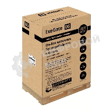 Источник бесперебойного питания On-line ExeGate PowerExpert TL-575-6kVA.240V.LCD.AVR.T.USB.RS232.SNMP 6000VA/6000W, On-Line, PF=1, LCD, клеммы, RS232, USB, SNMP-slot, встроенные батареи 12V 7.2Ah -20шт, возможность подключения до 4 внешних батарейных блоков 240В, Tower, металлический корпус на колесиках, черный