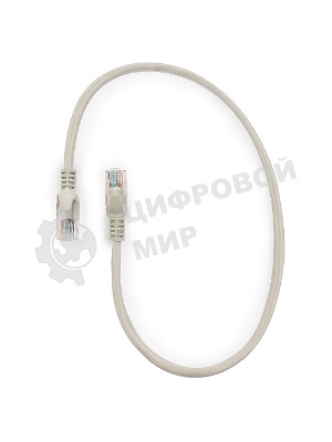 Патч-корд UTP Cablexpert cat.5e, 0.5м, литой, многожильный, серый
