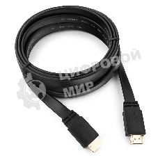 Кабель Cablexpert HDMI CC-HDMI4F-10, 19M/19M, v2.0, медь, позол.разъемы, экран, плоский кабель, 3м, черный, пакет