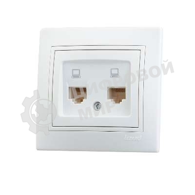 Розетка компьютерная 2-м СП Мира RJ45 белый/белый Lezard 701-0202-141