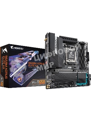 Материнская плата Gigabyte B650M AORUS ELITE AX, AM5, AMD B650, 4xDDR5, 4xSATA, 2xM.2, 1xPCI-E 5.0 x4, 1xPCI-E 4.0 x16, 1xHDMI, 1xDP, 1x 2.5Gb LAN, 4xUSB-A 2.0, 5xUSB-A 3.2 Gen 1, 2xUSB-A 3.2 Gen 2, 1xUSB-C 3.2 Gen 2, 2x3.5 мм, 7.1, Micro-ATX