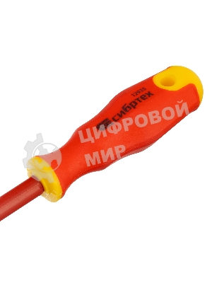 Отвертка диэлектрическая Сибртех SL6,5 х 150 мм, до 1000 В, двухкомпонентная рукоятка