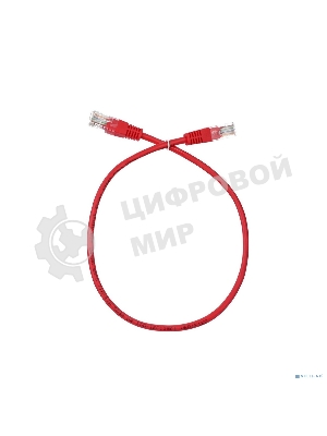 Патчкорд литой Aopen/Qust UTP кат.5е 0,5м красный