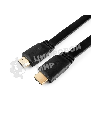 Кабель Cablexpert HDMI CC-HDMI4F-10, 19M/19M, v2.0, медь, позол.разъемы, экран, плоский кабель, 3м, черный, пакет
