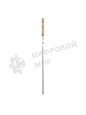 Шампур плоский Palisad Camping 650х10х2,5 мм, с деревянной рукояткой, нерж. сталь