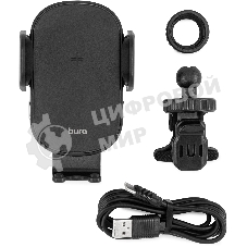 Автомобильное зарядное устройство Buro BUQC15 15W 2.5A (QI) USB-C универсальное черный