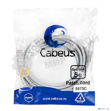 Шнур коммутационный Cabeus, Cat.5e, экр., F/UTP, RJ45/RJ45, LSZH, AWG24, 3м, серый